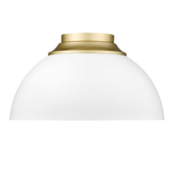 Essex Olympic Gold and Matte White Three-Light Flush Mount, image 2