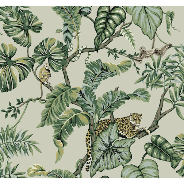 Ronald Redding Beige Jungle Cat Non Pasted Wallpaper - SWATCH SAMPLE ONLY, image 2