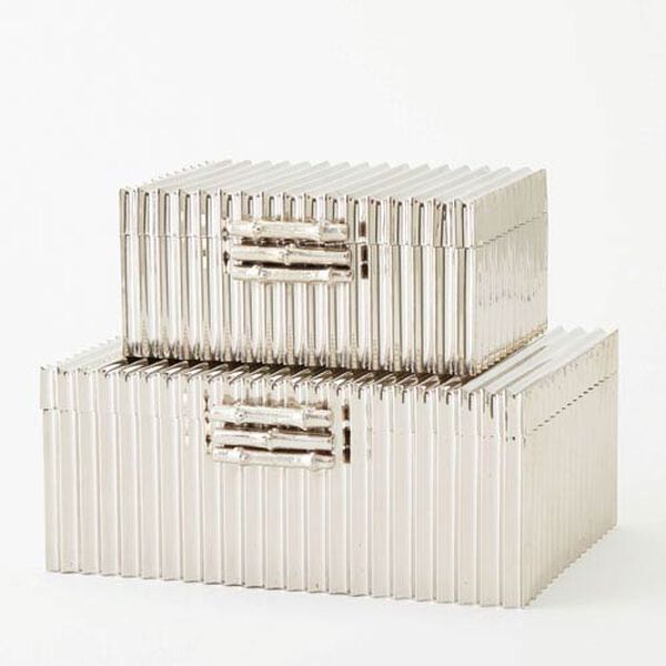 Corrugated Nickel Small Bamboo Box, image 1