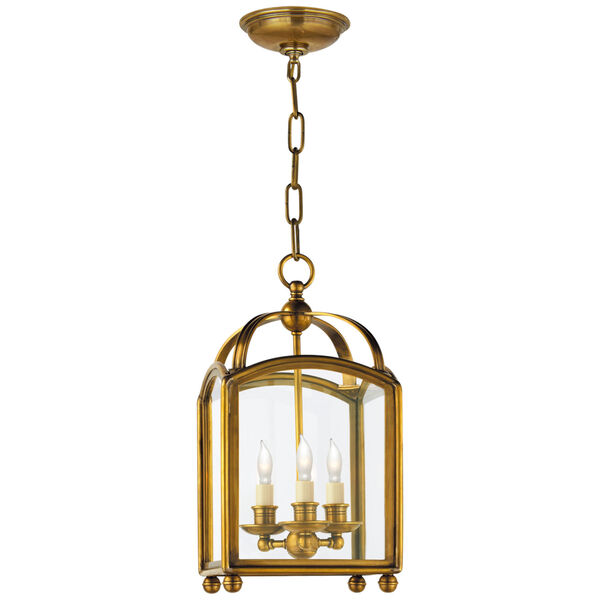 Arch Top Mini Lantern in Antique-Burnished Brass by Chapman and Myers, image 1