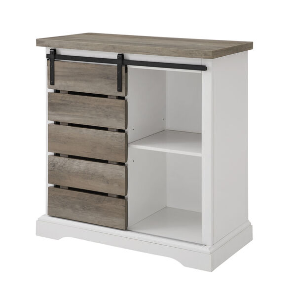 Solid White and Grey Wash TV Stand, image 2