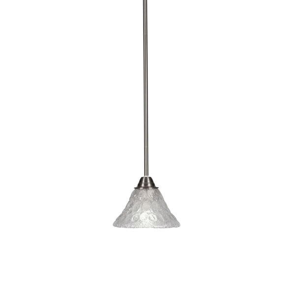 Paramount Brushed Nickel One-Light 7-Inch Mini Pendant with Italian Bubble Glass, image 1