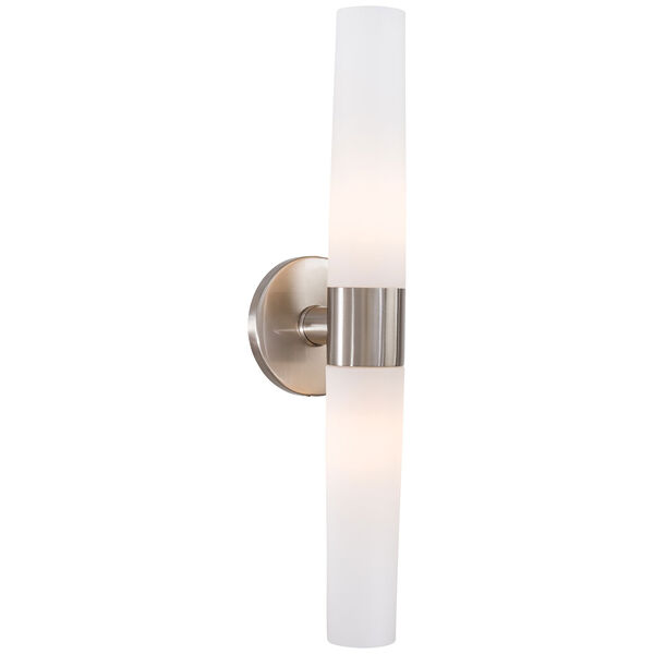Brushed Nickel Two-Light Bath Fixture , image 1