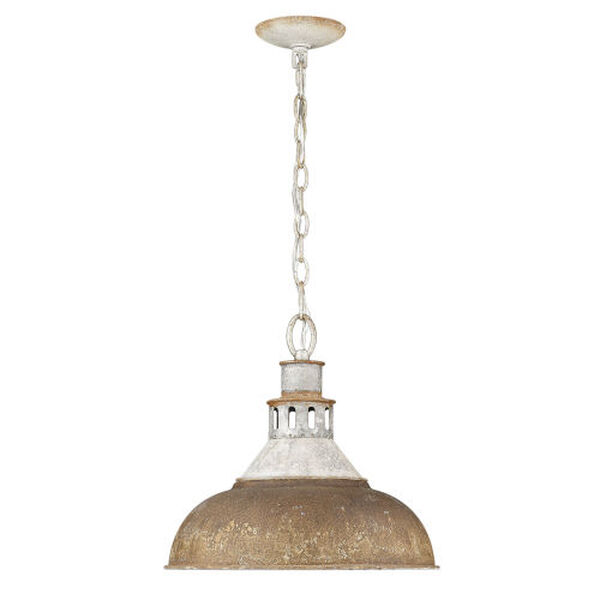 Kinsley Aged Galvanized Steel 14-Inch One-Light Pendant with Antique Rust Shade, image 2