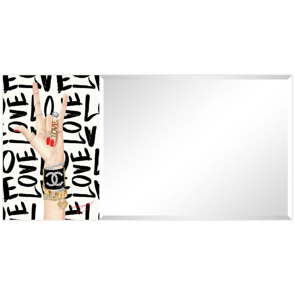 Loved Black 24 x 48-Inch Rectangle Beveled Wall Mirror, image 5