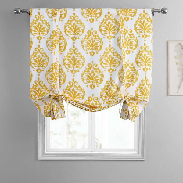 Sandlewood Gold Printed Cotton Tie-Up Window Shade Single Panel, image 3