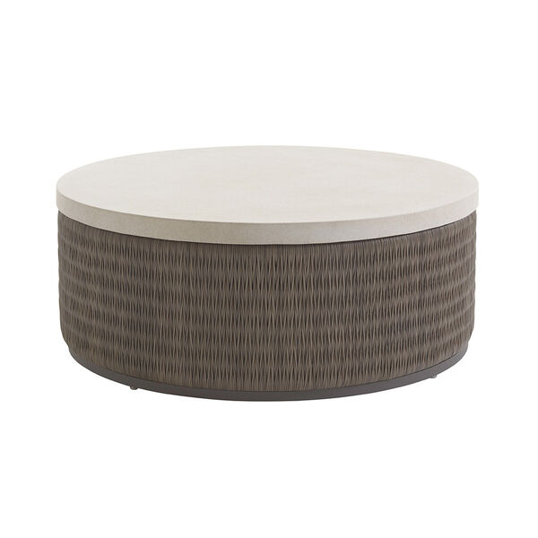 Cypress Point Ocean Terrace Brown and Ivory Round Cocktail Table, image 1