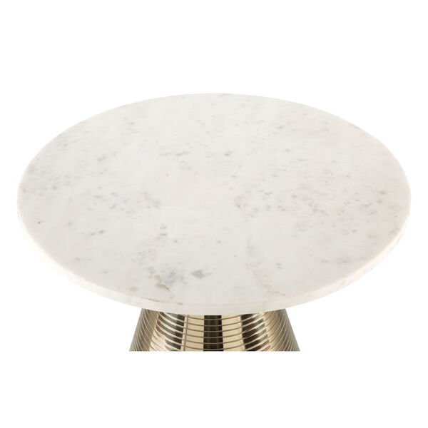 Pure White and Gold Side Table, image 5