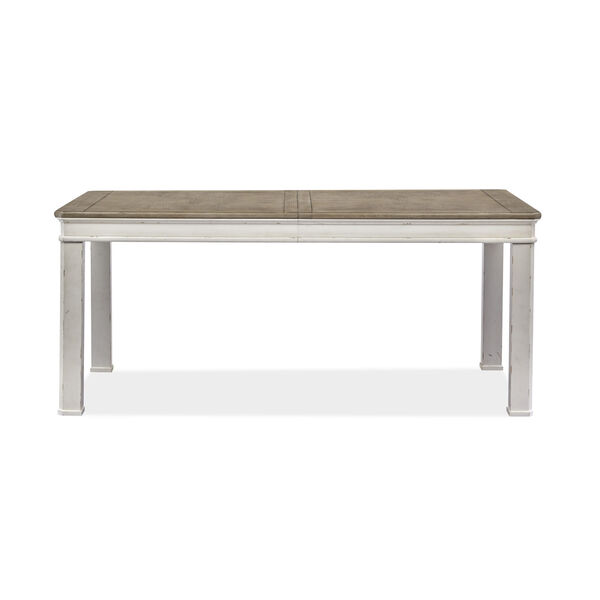 Bellevue Manor White and Brown Rectangular Dining Table, image 2