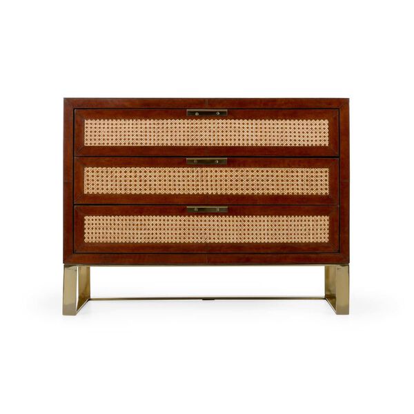 Cognac and Polished Brass Under The Canvas Chest, image 3