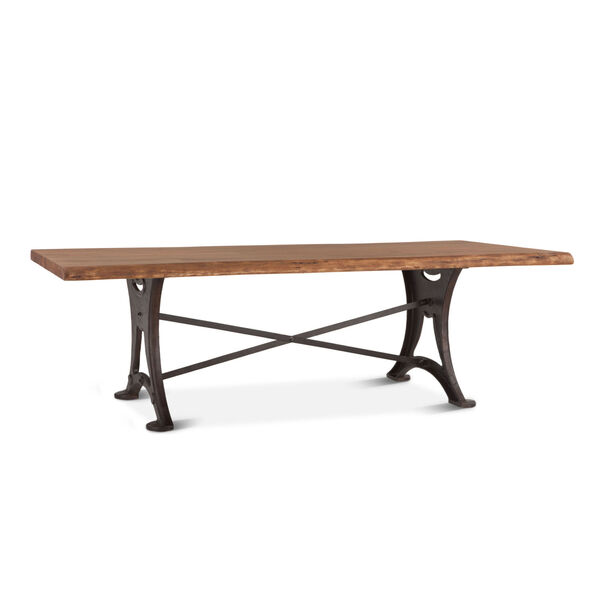 Blayne Raw Walnut and Antique Zinc 106-Inch Rectangle Live Edge Dining Table, image 1