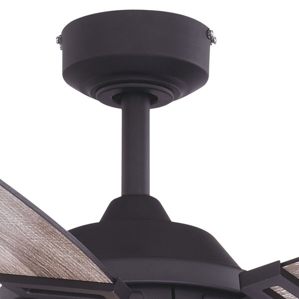 Barnes Matte Black and Rustic Oak 54-Inch Two-Light Outdoor Ceiling Fan, image 4