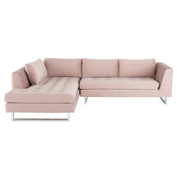 Janis Blush Silver Left Facing Sectional Sofa, image 1