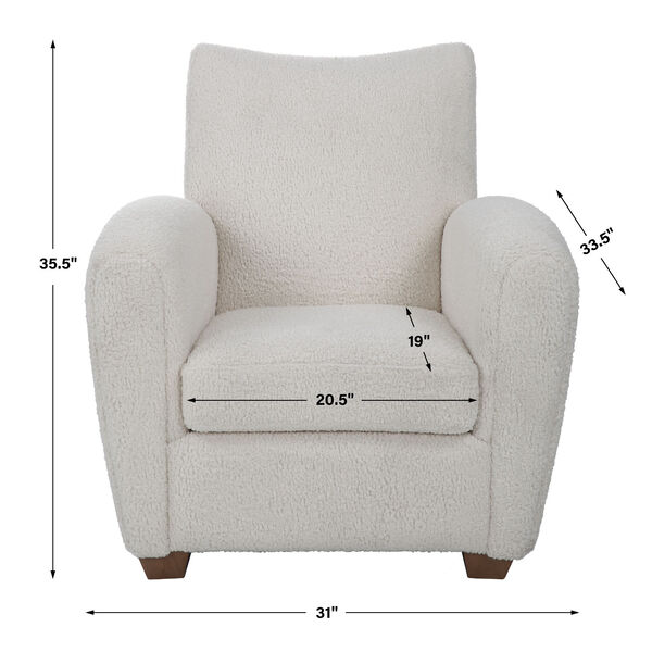 Teddy White Shearling Accent Chair, image 4