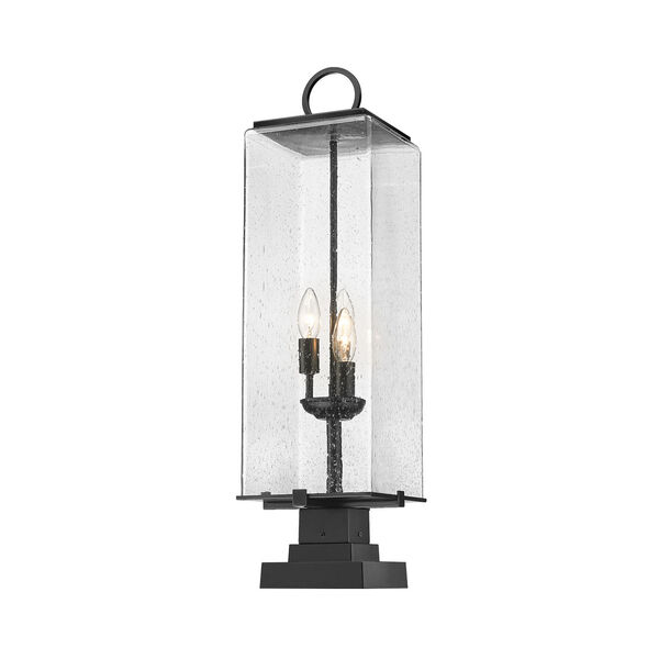 Sana 29-Inch Three-Light Outdoor Pier Mounted Fixture with Seedy Shade, image 2