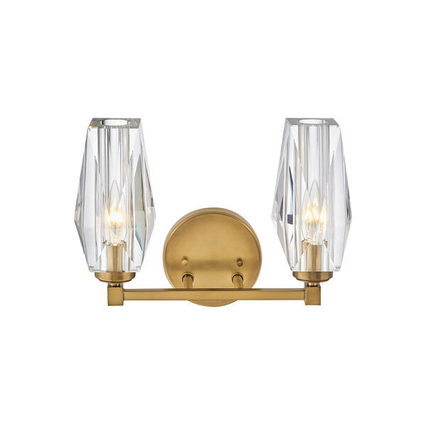 Ana Heritage Brass Two-Light Bath Vanity With Faceted Clear Crystal Glass, image 5