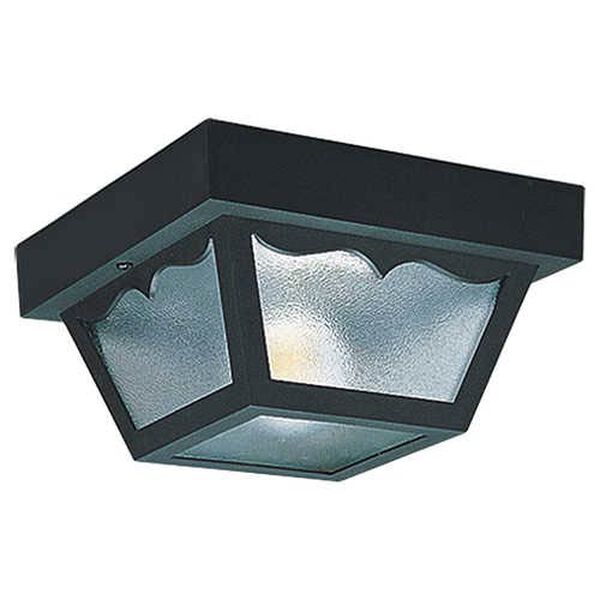 Clear One-Light Outdoor Flush Mount, image 1