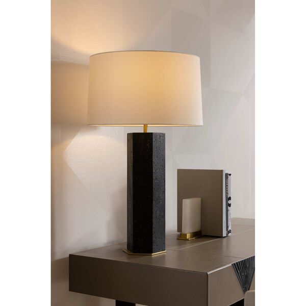 Vesanto Charcoal Glass Stone Composite Antique Brass One-Light Table Lamp, image 2