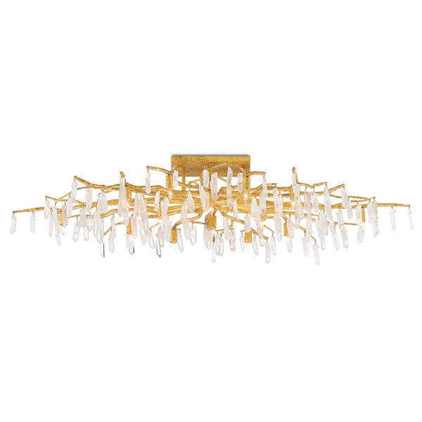 Forest Gold and Natural 14-Light Semi Flush Mount, image 4