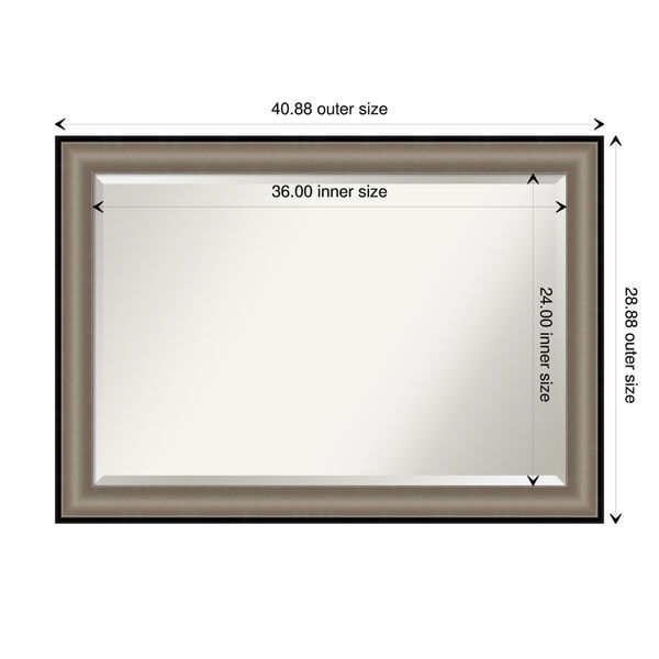 Imperial Pewter Black Polished Nickel Wall Mirror, image 3