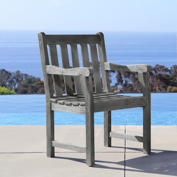 Renaissance Eco-friendly Outdoor Hand-scraped Hardwood Garden Arm Chair, image 2
