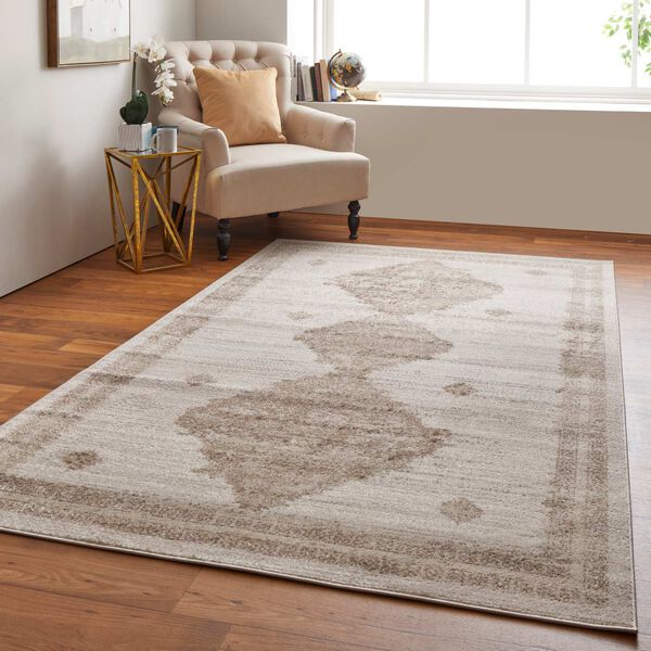 Camellia Global Geometric Tan Ivory Rectangular 4 Ft. 3 In. x 6 Ft. 3 In. Area Rug, image 4