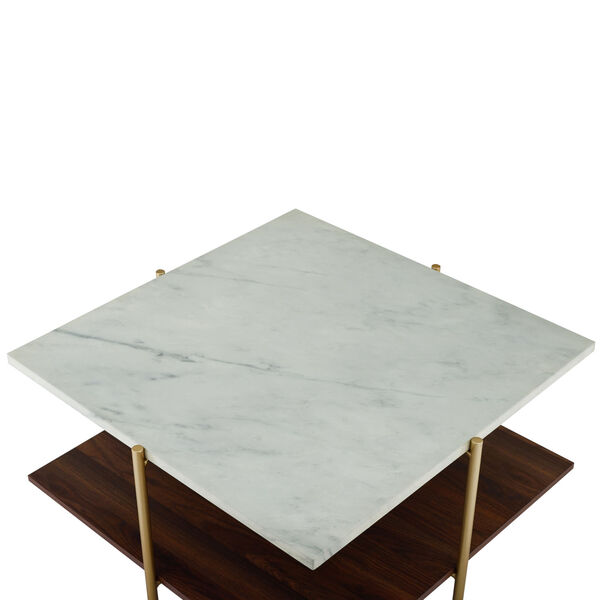 Marble and Gold Square Coffee Table, image 3