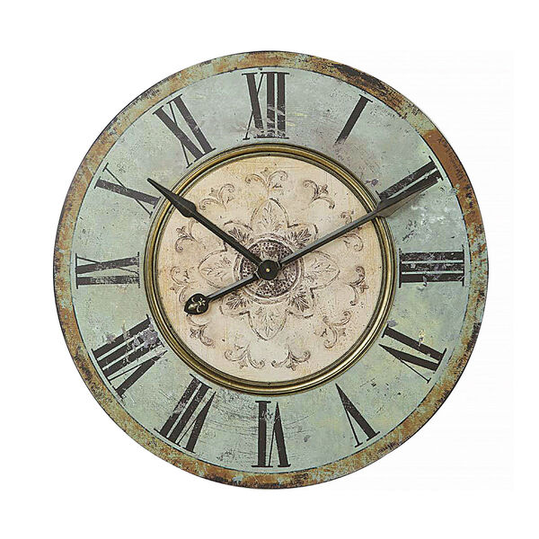 Turquoise Green Round 29 In. Wall Clock, image 1