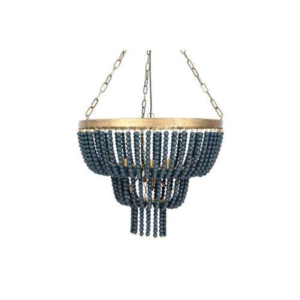 Blue One-Light Two-Tier Chandelier, image 1