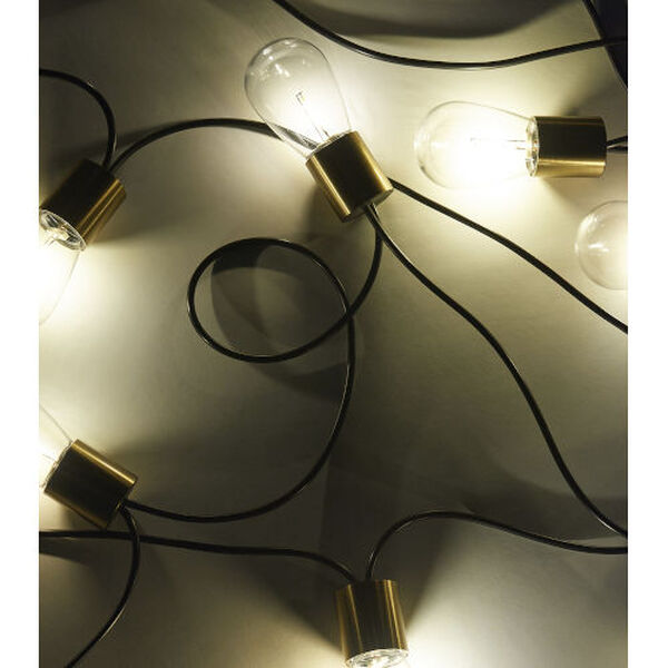 Glow Brass 12-Light LED Outdoor Solar Non-Hanging String Light, image 6