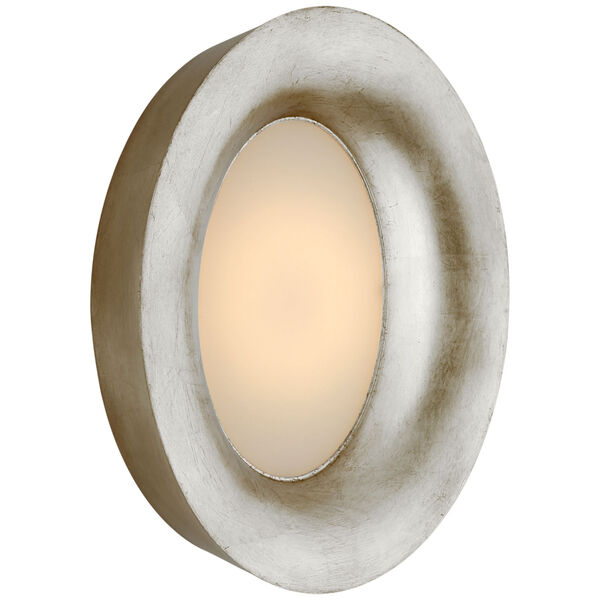 Halo Medium Oval Sconce in Burnished Silver Leaf by Barbara Barry, image 1