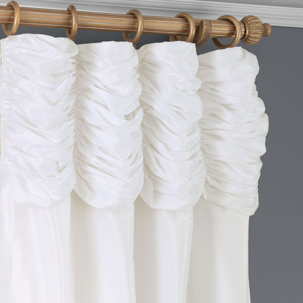 Ice White Faux Dupioni Silk Single Panel Curtain 50 x 96, image 2