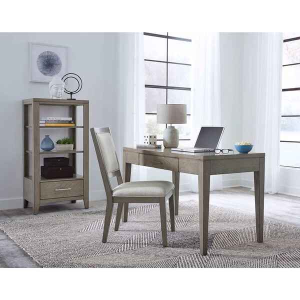 Essex Gray Wood Writing Desk with-Drawer, image 2