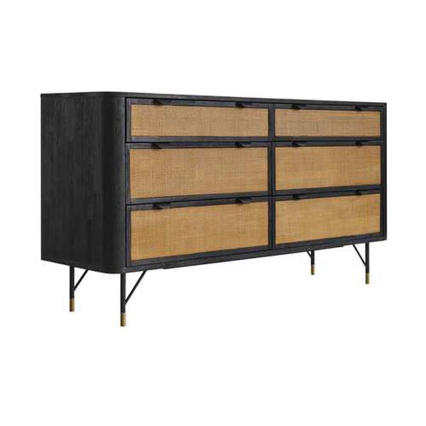Saratoga Black Six-Drawer Dresser, image 2