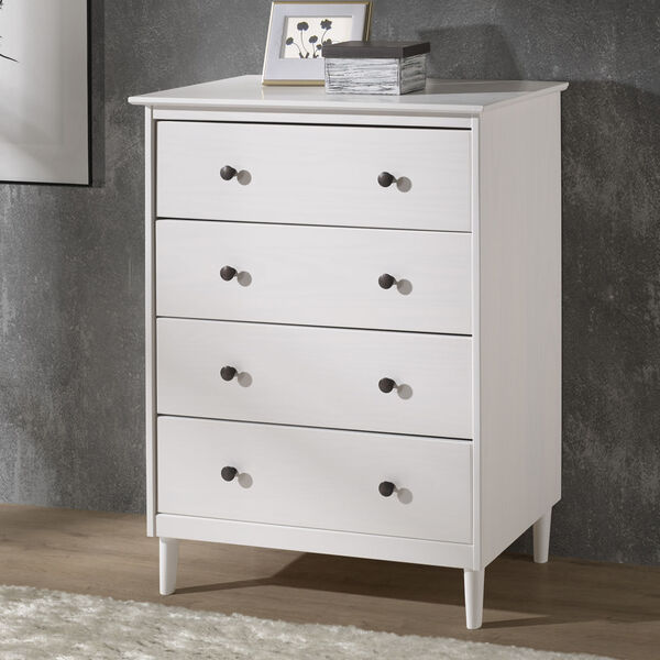 White Four Drawer Dresser, image 1