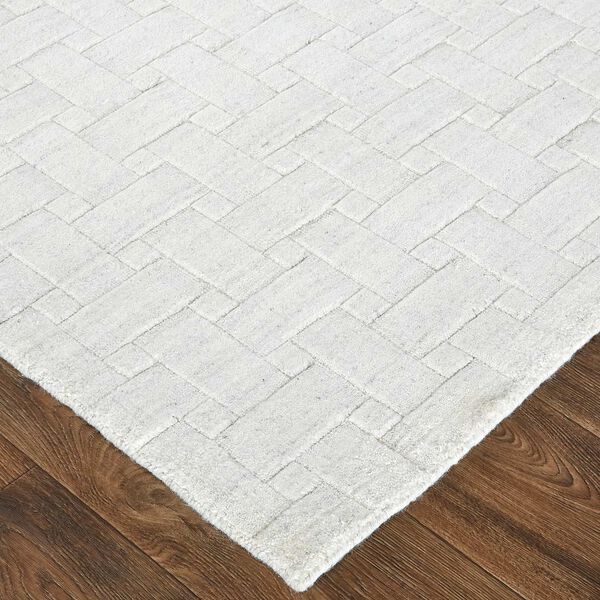 Redford Solid White Silver Rectangular 3 Ft. 6 In. x 5 Ft. 6 In. Area Rug, image 4