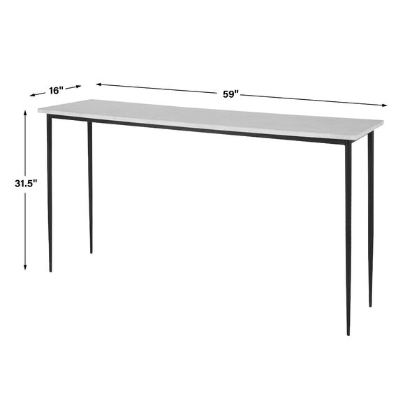 Nightfall White and Black Console Table, image 4