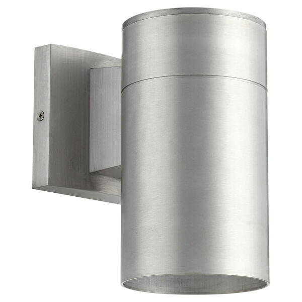 Cylinder Brushed Aluminum One-Light 4-Inch Outdoor Wall Mount, image 1