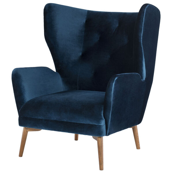 Klara Midnight Blue and Walnut Occasional Chair, image 5