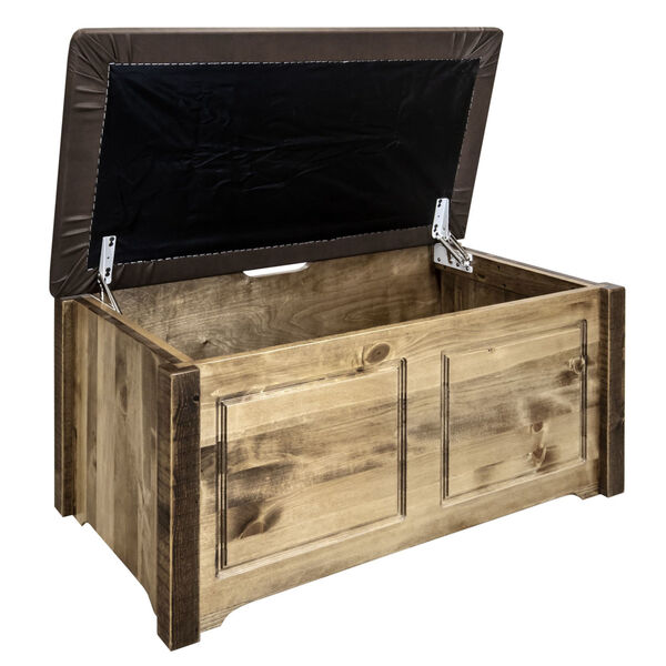 Homestead Stain and Lacquer Blanket Chest with Saddle Upholstery, image 4