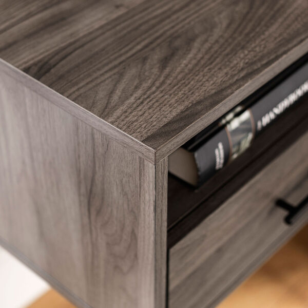 18-Inch Slate Grey Modern Single Drawer Hairpin Leg Side Table, image 5