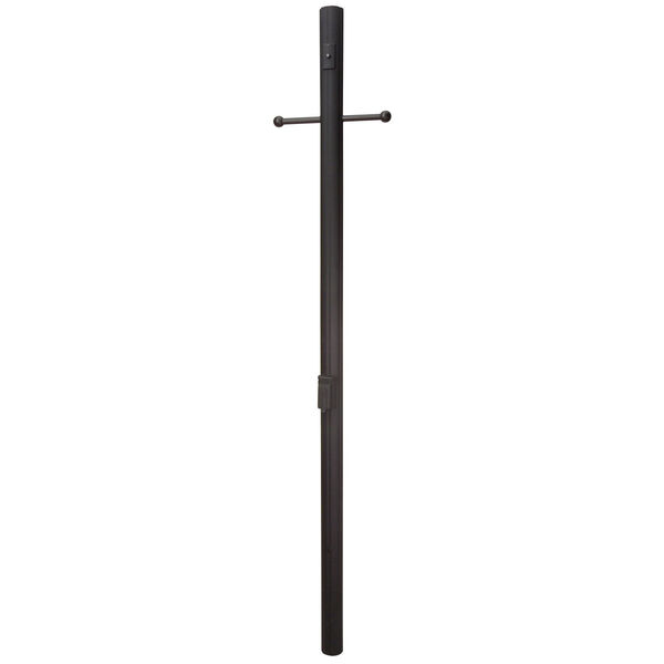 Matte Black 84-Inch Outdoor Post with Pre-Wired Photocell, image 1