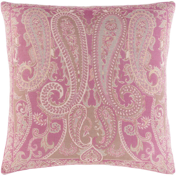 Boteh Bright Pink 20-Inch Throw Pillow, image 1