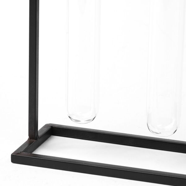 Bunsen Black and Clear Five Glass Test Tube Vase, image 4