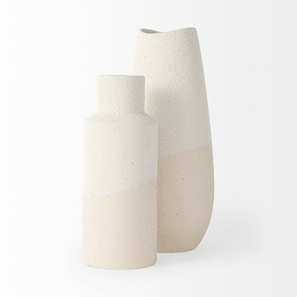 Salar Cream Conical Crackled Ceramic Vase, image 3
