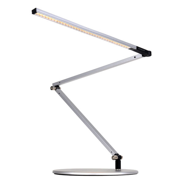 Z-Bar Silver Warm Light LED Slim Desk Lamp with Two-Piece Desk Clamp, image 1