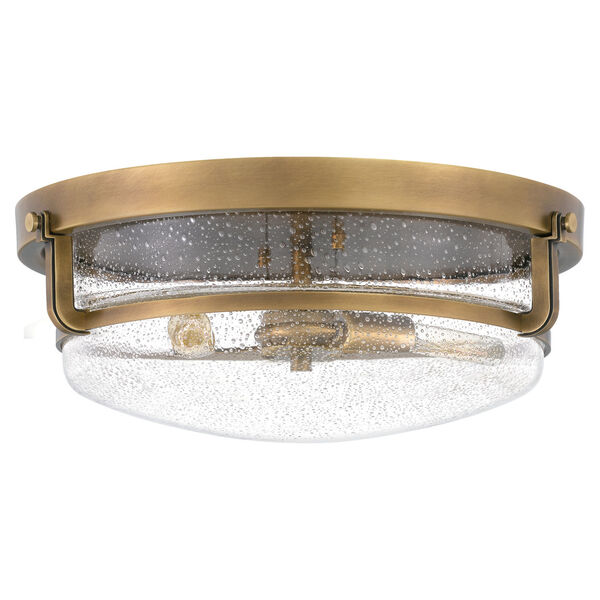 Outpost Weathered Brass Three-Light Flush Mount, image 1