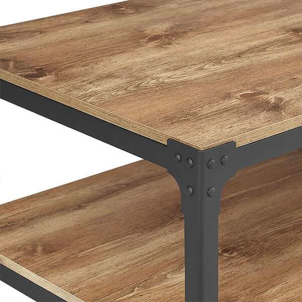 Angle Iron Rustic Wood Coffee Table - Barnwood, image 4