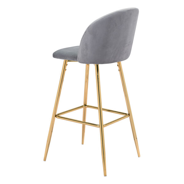 Cozy Gray and Gold Bar Stool, image 6