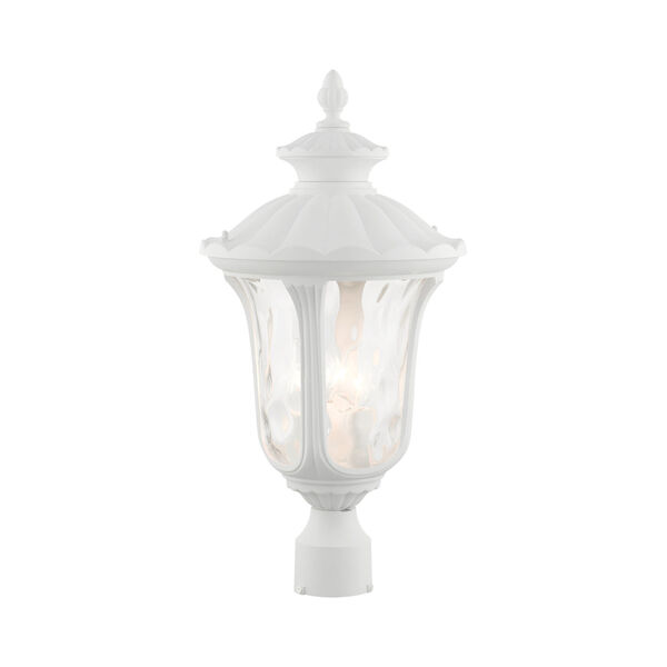 Oxford Textured White 11-Inch Three-Light Outdoor Post Lantern, image 3